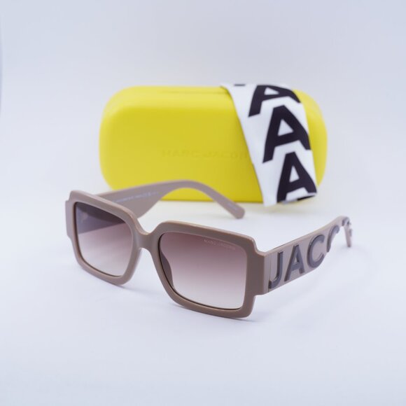 Marc Jacobs MARC 693/S 0NOY HA Sunglasses Nude/Brown Square Frame, Brown Lenses - Picture 10 of 10